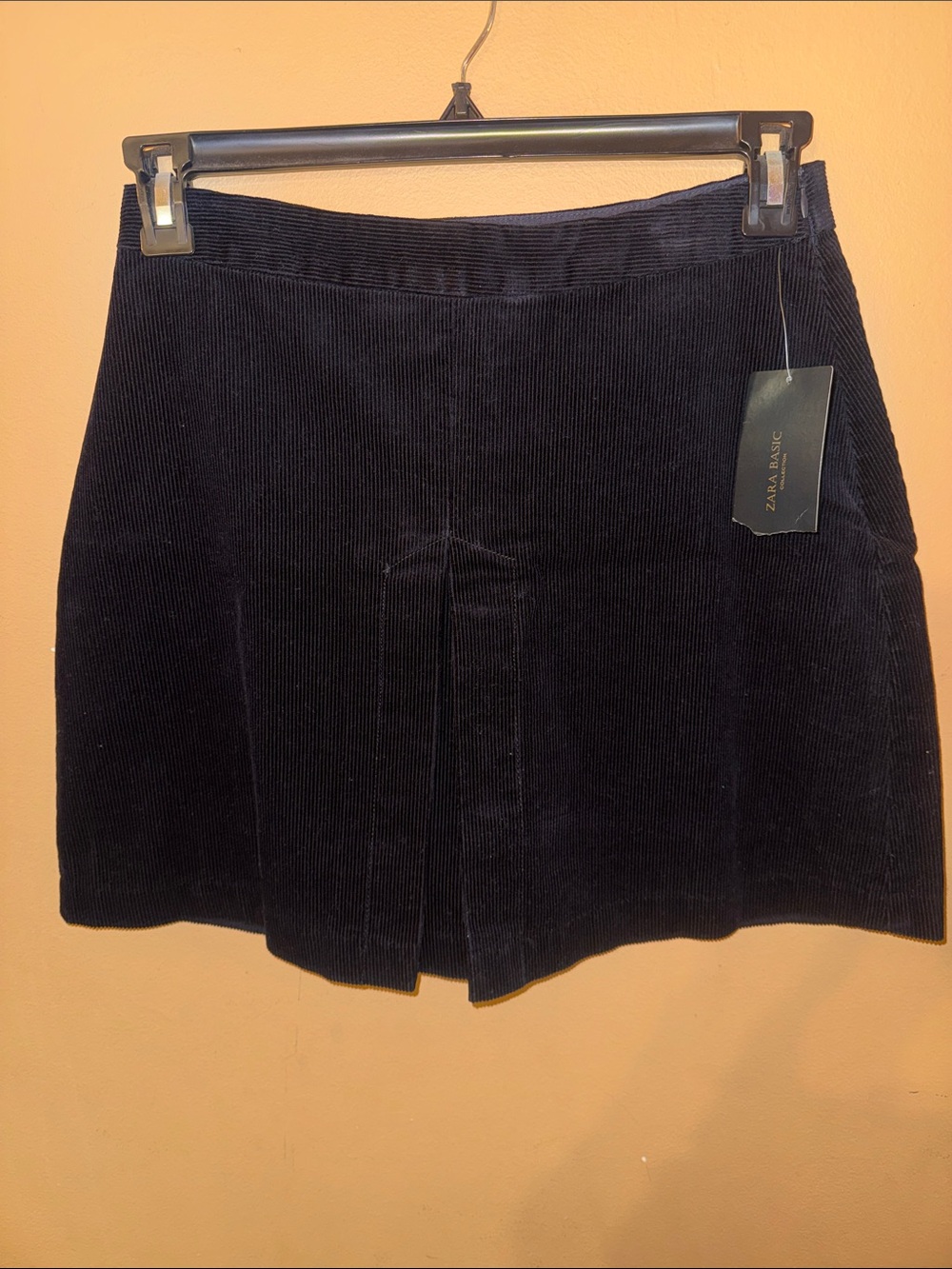 Zara Basic Black Corduroy Mini Skirt